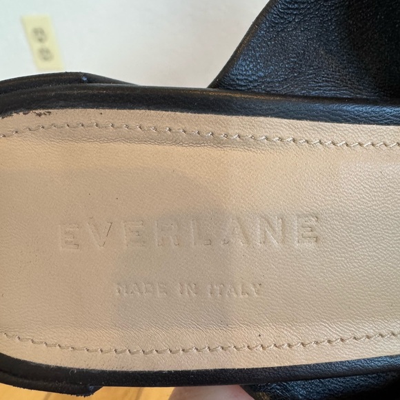 Everlane Black Leather Women's Slide Sandals - Picture 2 of 6